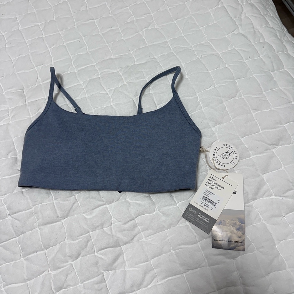 Vuori Blue Slim-Strap Sports Bra